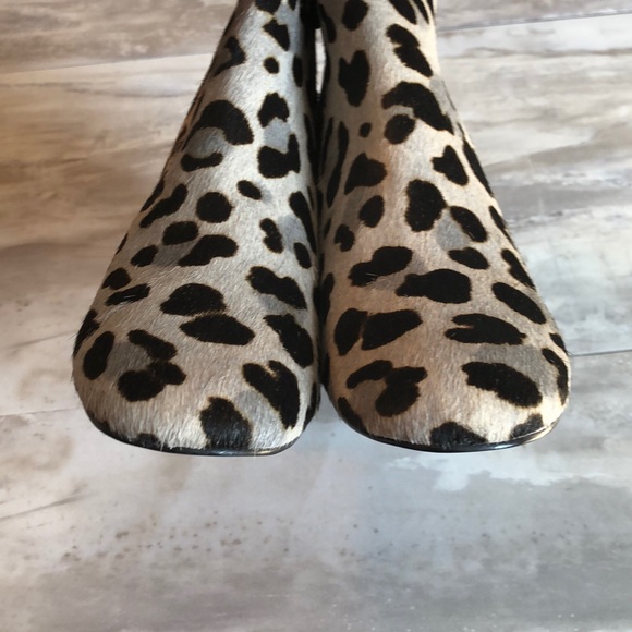 New Cole Haan Arden Grand Bootie 6.5 black white shoe boot calf hair animal - Picture 8 of 8